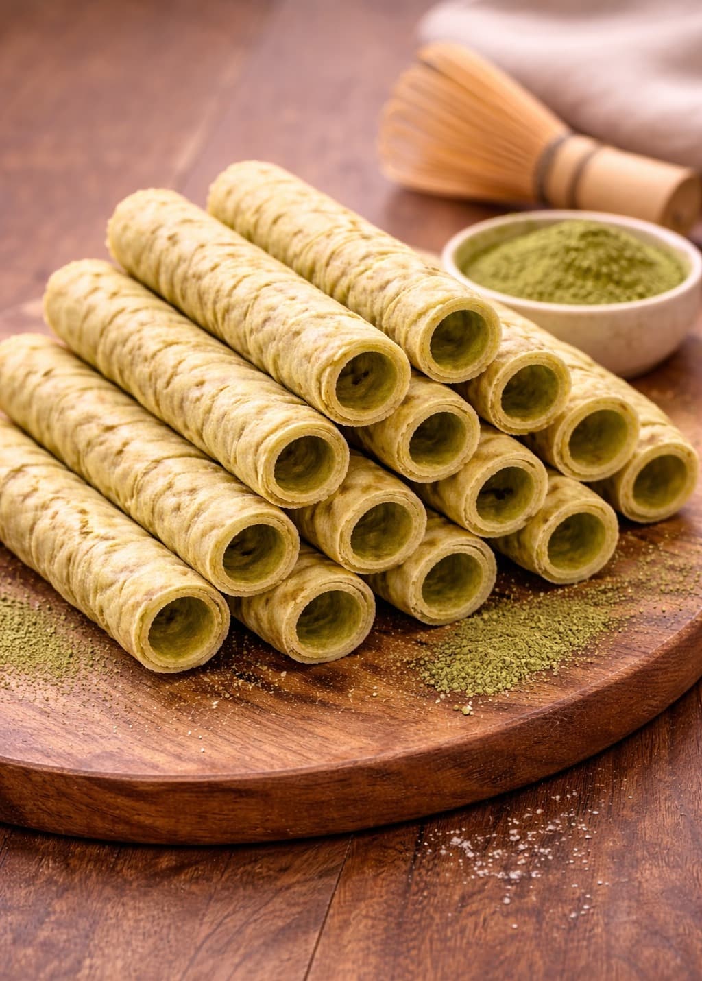 Matcha Wafer Rolls